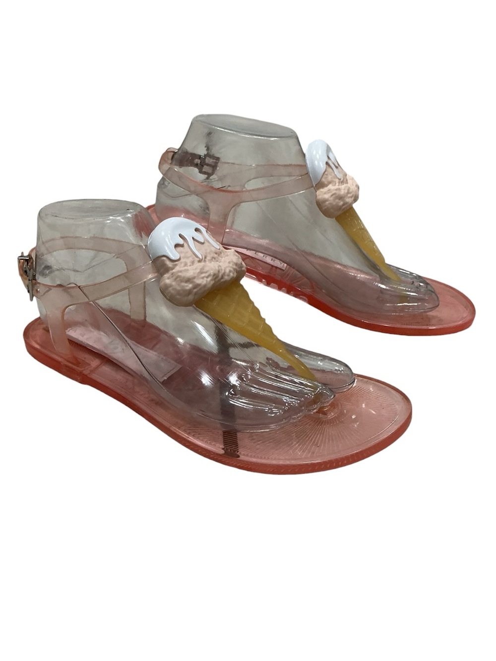 Katy Perry The Sundae Jelly Sandals Pink Ice Cream Cone Thong Size 9. - Picture 2 of 14